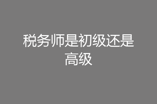 税务师是初级还是高级