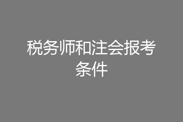税务师和注会报考条件