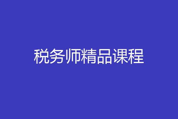 税务师精品课程