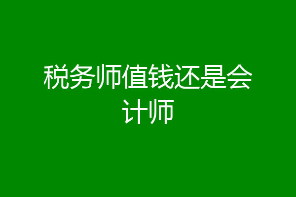 税务师值钱还是会计师