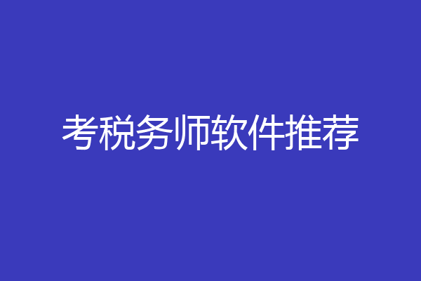 考税务师软件推荐