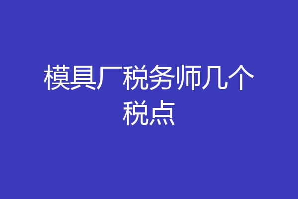模具厂税务师几个税点