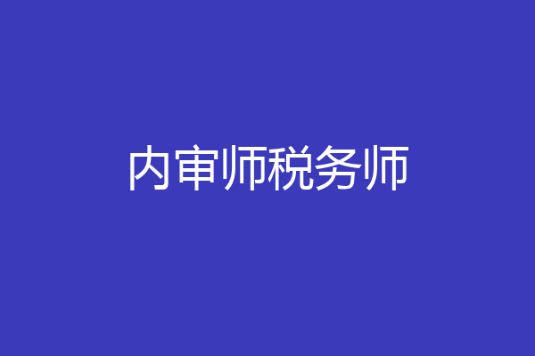 内审师税务师