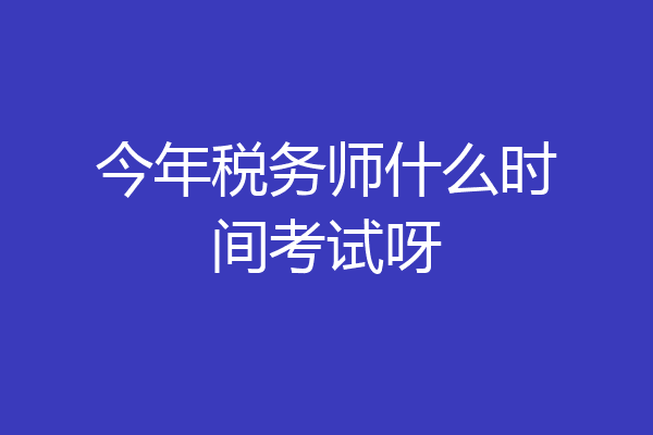 今年税务师什么时间考试呀