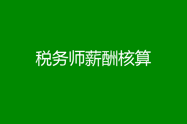 税务师薪酬核算