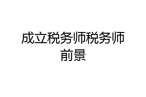 成立税务师税务师前景