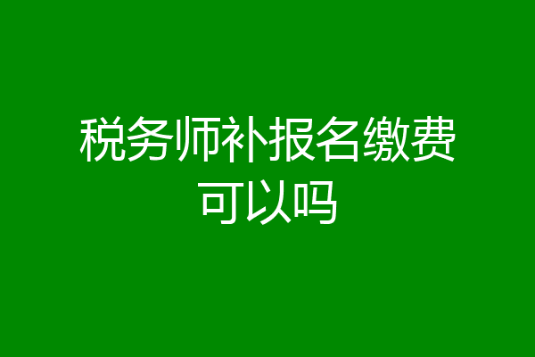 税务师补报名缴费可以吗