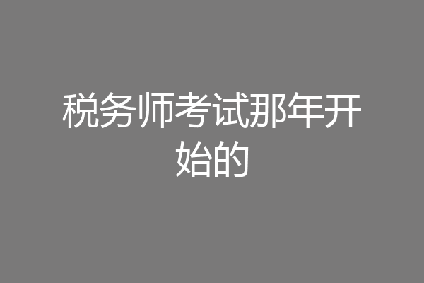 税务师考试那年开始的