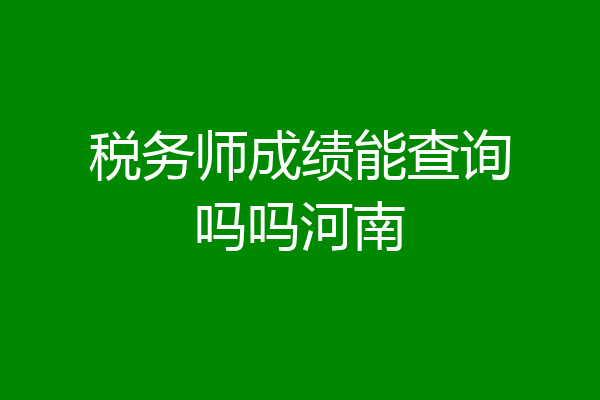 税务师成绩能查询吗吗河南