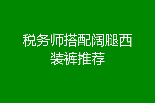 税务师搭配阔腿西装裤推荐