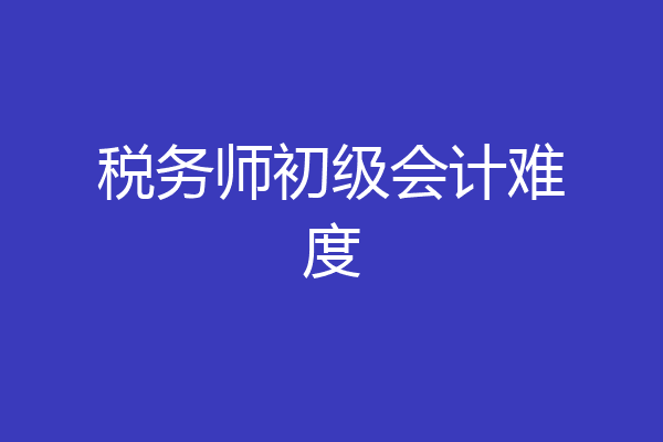 税务师初级会计难度