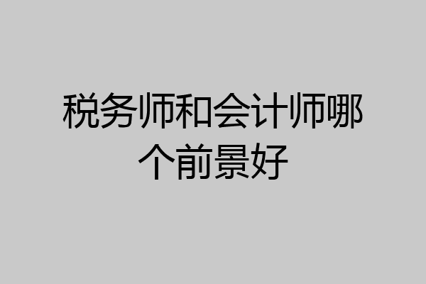 税务师和会计师哪个前景好