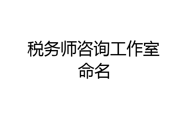 税务师咨询工作室命名