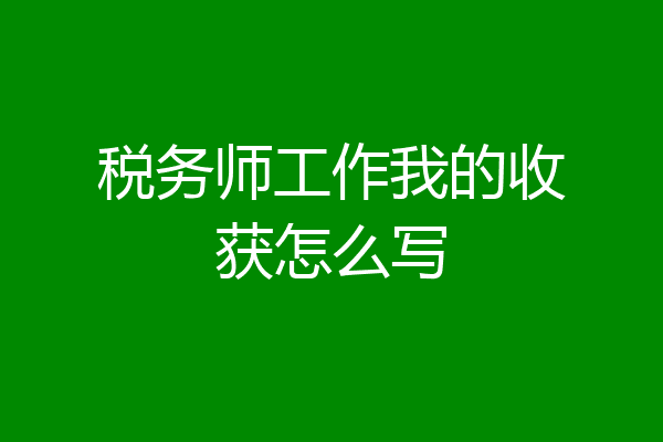 税务师工作我的收获怎么写