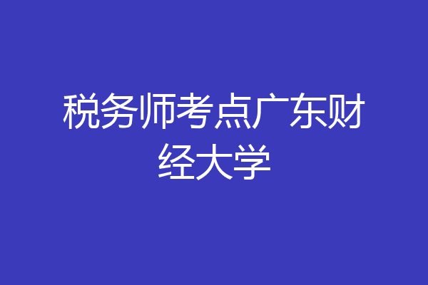 税务师考点广东财经大学