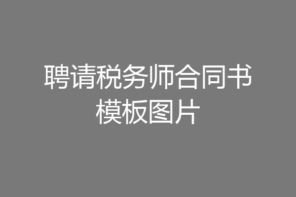 聘请税务师合同书模板图片