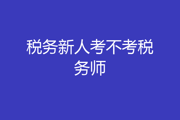 税务新人考不考税务师