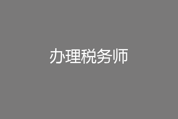 办理税务师