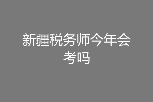 新疆税务师今年会考吗