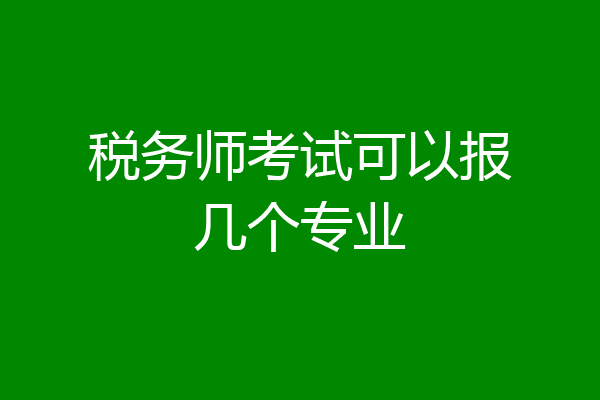 税务师考试可以报几个专业