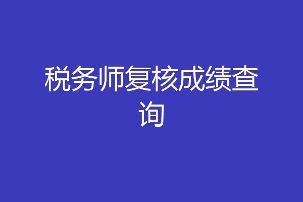 税务师复核成绩查询