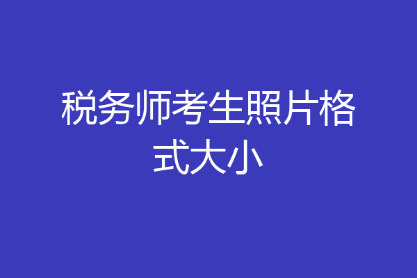 税务师考生照片格式大小