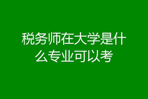 税务师在大学是什么专业可以考
