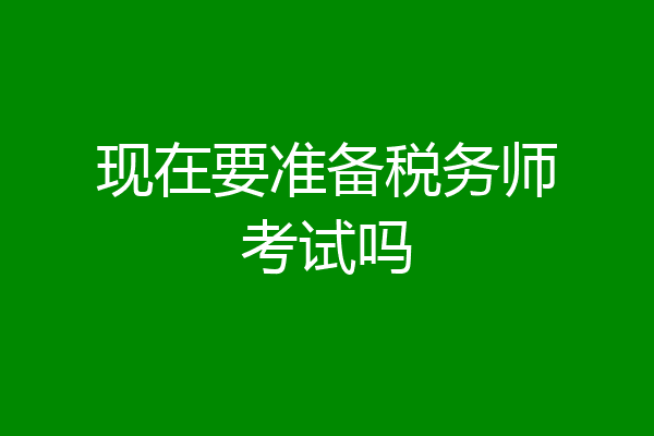 现在要准备税务师考试吗
