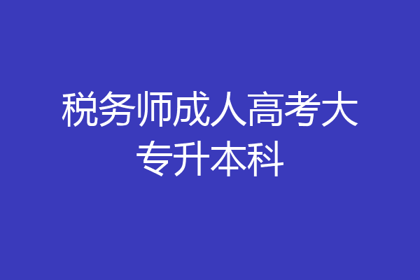 税务师成人高考大专升本科