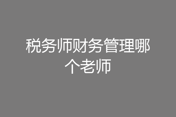 税务师财务管理哪个老师