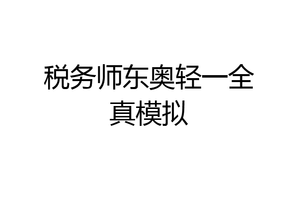 税务师东奥轻一全真模拟