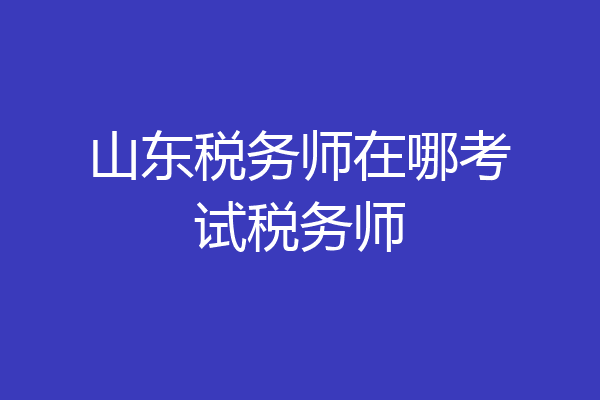 山东税务师在哪考试税务师