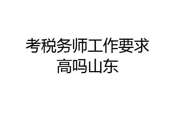 考税务师工作要求高吗山东