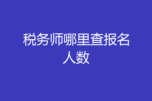 税务师哪里查报名人数