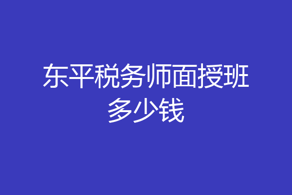 东平税务师面授班多少钱
