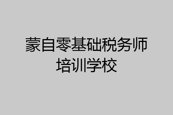 蒙自零基础税务师培训学校