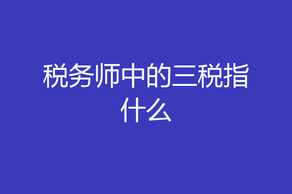 税务师中的三税指什么