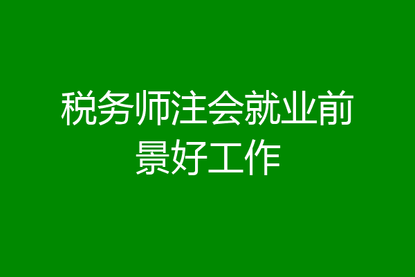 税务师注会就业前景好工作