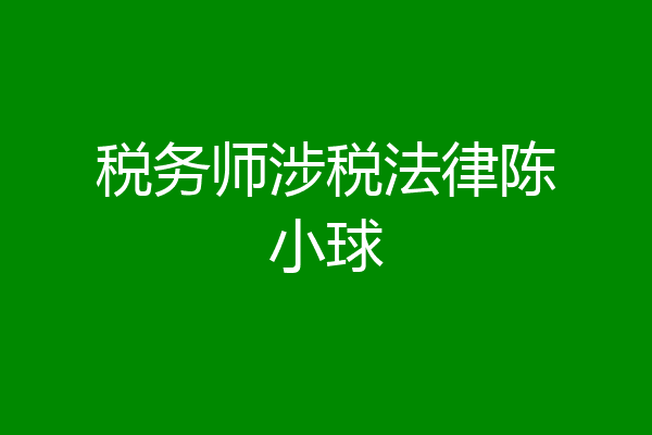 税务师涉税法律陈小球