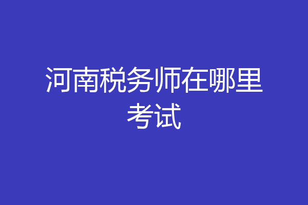 河南税务师在哪里考试