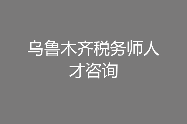 乌鲁木齐税务师人才咨询