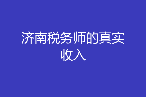 济南税务师的真实收入