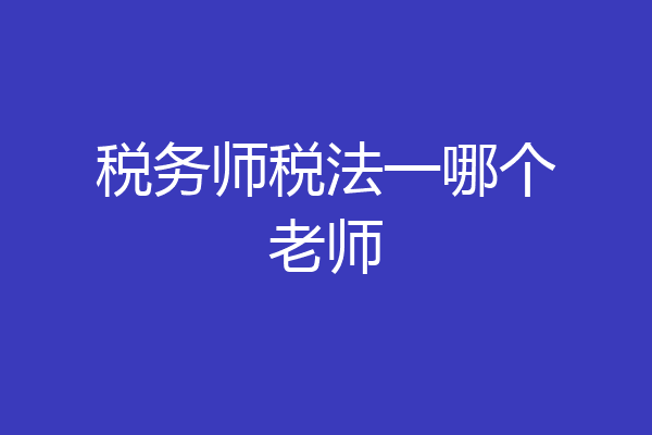 税务师税法一哪个老师