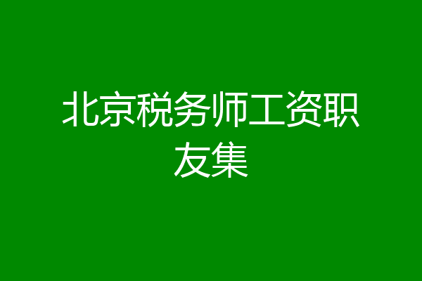 北京税务师工资职友集