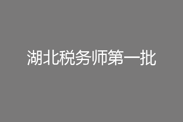 湖北税务师第一批