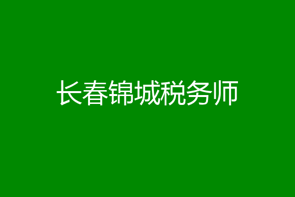 长春锦城税务师