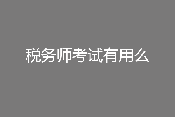 税务师考试有用么