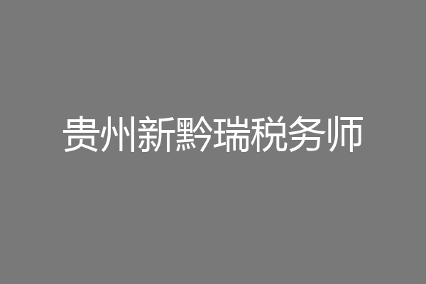 贵州新黔瑞税务师