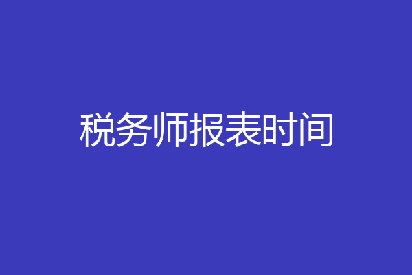 税务师报表时间