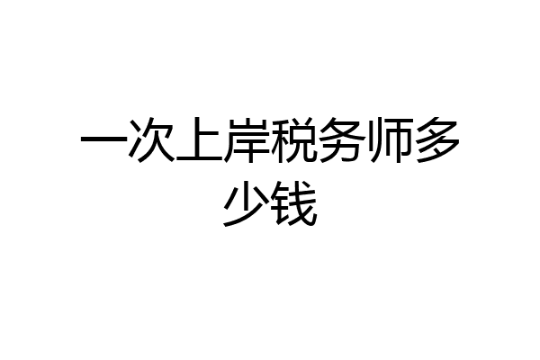 一次上岸税务师多少钱